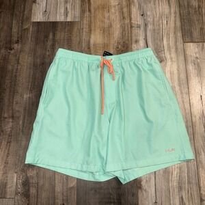 Huk Mens Shorts Medium Green Fishing Performance Casual Drawstring